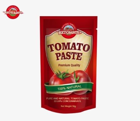 50g In Stand Up Sachet Tomato Paste Meets ISO HACCP And BRC Standards As Well As Adhering To FDA Production Regulations