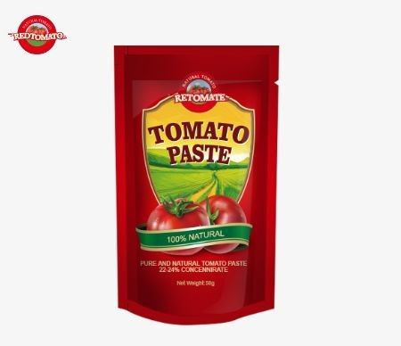 The 50g Stand-Up Sachet Tomato Paste Meets ISO HACCP And BRC Standards Ensuring Factory Pricing Compliance