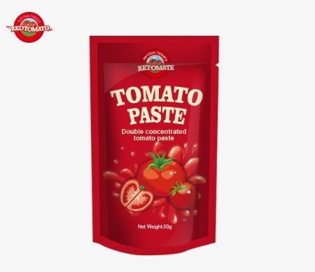 Complying With ISO HACCP And BRC Standards Our 50g Stand-Up Sachet Of Tomato Paste To Factory Pricing Regulations