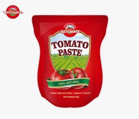 56g Stand Sachet / Flat Pouch Tomato Paste Concentration 28-30%/22-24%/18-20%