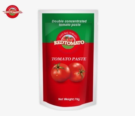 High-Quality Tomato Paste Sachets Available In Both Flat And Stand-Up Designs Double Concentrated And Weighing 70g
