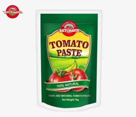 Custom 70g Tomato Stand-Up Pouches By Perfect Are Ideal For Food Packaging With Customized Printing