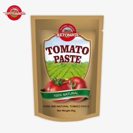 80g Tomato Paste Stand-up Pouch Double Concentrated, Purity Ranging From 30% To 100%