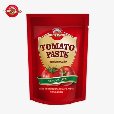 80g Double-Concentrated Tomato Paste In A Stand-Up Pouch With Purity Levels Ranging From 30% To 100%
