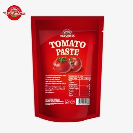 An 80g Stand-Up Pouch Containing Double-Concentrated Tomato Paste With Purity Levels Ranging From 30% To 100%