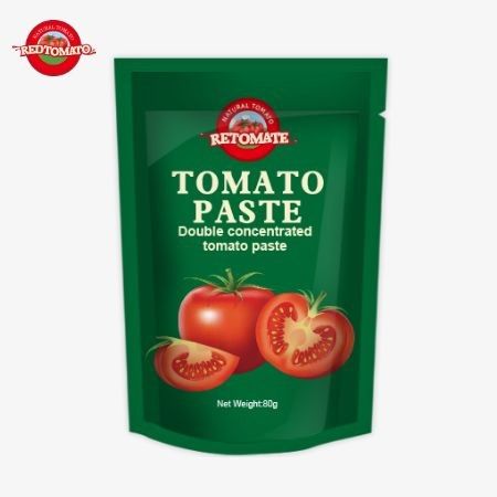80g Stand-Up Pouch Of Double-Concentrated Tomato Paste With Purity Levels Ranging From 30% To 100%