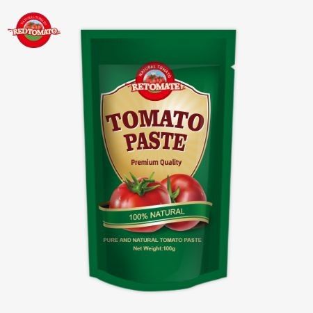 OEM Stand Up Sachet Of 100g Double Concentrated Tomato Paste With Purity Ranging From 30% To 100%