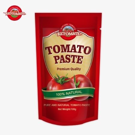 OEM 100g Stand-Up Sachet Contains Double-Concentrated Tomato Paste With Purity Ranging From 30% To 100%