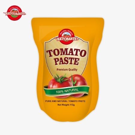113g In Stand-Up Sachet Tomato Paste Factory ​ISO HACCP BRC And FDA Production Standard