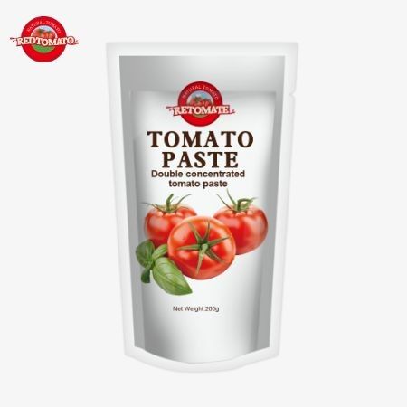 The 200g Stand-Up Sachet Of Tomato Paste Meets ISO HACCP And BRC Standards For Factory Pricing Compliance