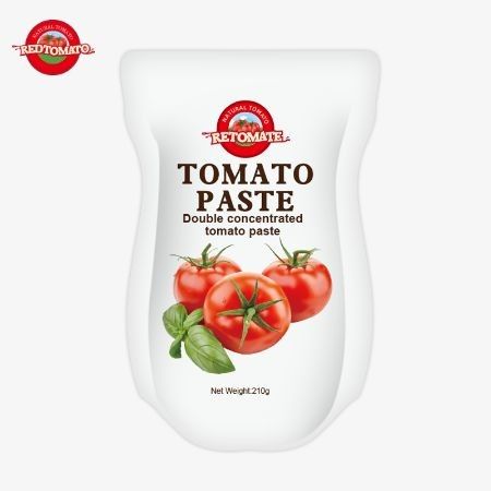 The Manufacturing Of 210g Stand-up Sachet Tomato Paste Complies With ISO HACCP BRC And FDA Production Standards