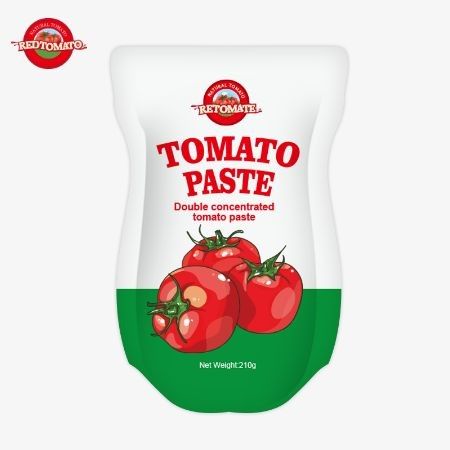 The 210g Stand-Up Sachet Tomato Paste Meets ISO HACCP BRC And FDA Production Standards