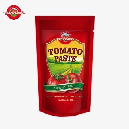 ISO Pouch Tomato Paste 227g Double Concentrated Tomato Paste With Purity Ranging From 30% To 100%