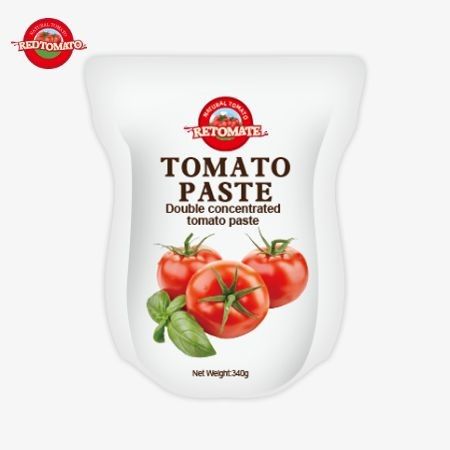 The 340g Stand-Up Sachet Of Tomato Paste Meets ISO HACCP And BRC Standards For Factory Pricing Compliance