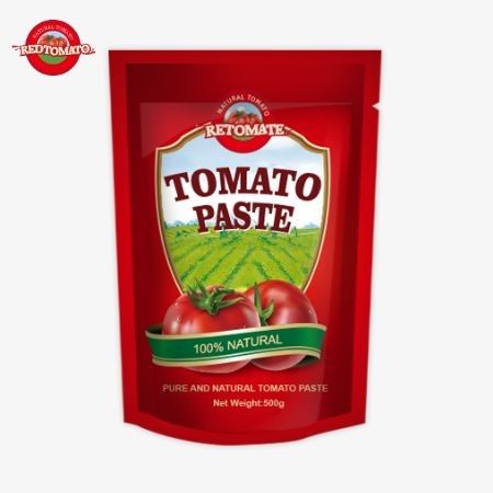 The 500g Stand-Up Sachet Of Tomato Paste Offers Convenient Packaging And Delightful Flavor