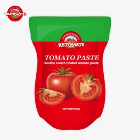 1100g Stand-Up Sachet Of Tomato Paste Meets ISO HACCP And BRC Standards For Factory Pricing Compliance