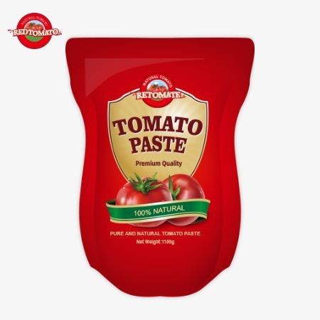 1100g Stand-Up Sachet Of Tomato Paste Meets ISO HACCP And BRC Standards For Factory Pricing Compliance