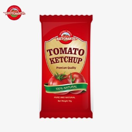 10g Sachet Of Ketchup With A Sweet And Sour Taste And Pure Natural Flavor