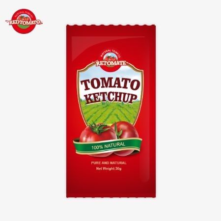 OEM Small Bag Tomato Ketchup 30g With  Pure Natural Flavor, Conforming To ISO HACCP BRC And FDA Standards