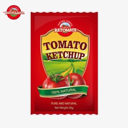 OEM 36g Tomato Ketchup Sachet From China Factory  Made With Pure Natural Ingredients Available At Factory Price