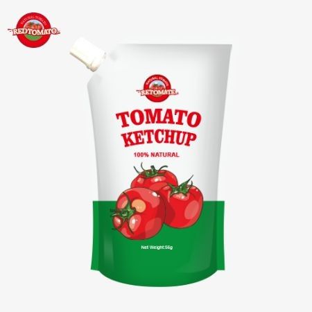 ISO-Standard 56g Pure Natural-Flavored Ketchup Sachets, Conforming To International Production Norms