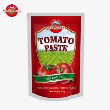 Redtomato Brand 70g Premium Double Concentrated Tomato Paste Pouch - Rich Flavor Convenient Stand-Up Design