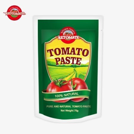 Redtomato Brand 70g Premium Double Concentrated Tomato Paste Pouch - Rich Flavor Convenient Stand-Up Design