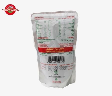High-Quality Tomato Paste Sachets Available  Stand-Up Designs Double Concentrated And Weighing 70g