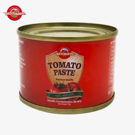 Retomate 70g Canned Tomato Paste With Brix 28–30% Available Under Own Brand Also Comes With Full Brand And Packaging Design Services