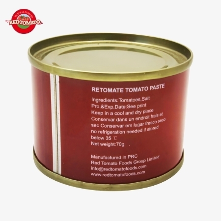 Retomate 70g Canned Tomato Paste With Brix 28–30% Available Under Own Brand Also Comes With Full Brand And Packaging Design Services