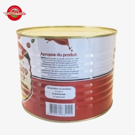 INAYA 2200g Canned Tomato Paste With A Hard Open Lid Concentrated To Brix 28–30% Available With Packaging Design Services.