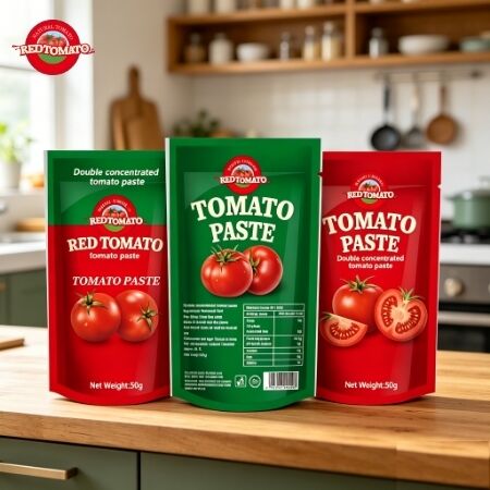 50g Double Concentrated Stand-Up Sachet Tomato Paste with ISO, HACCP, BRC, FDA Certification