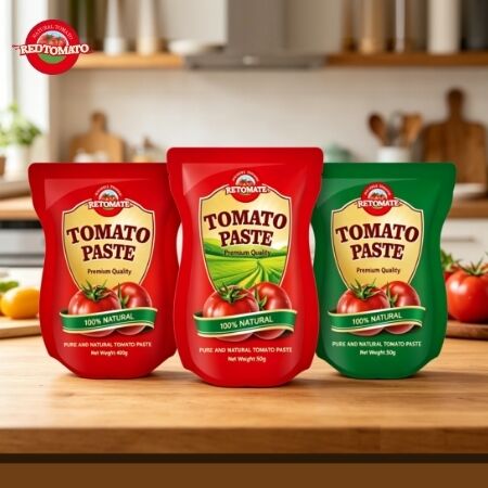 56g Stand-Up Sachet Tomato Paste with Triple Concentration and Zero Additives for Culinary Excellence