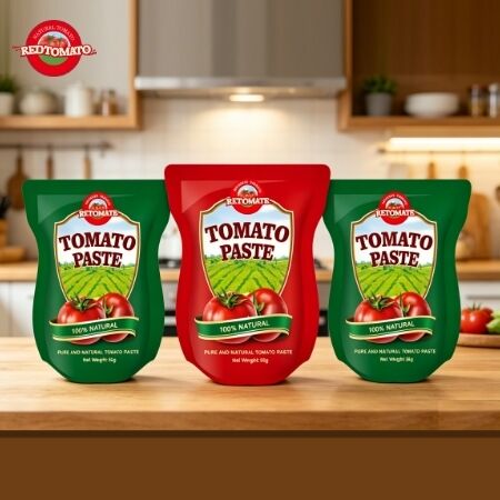 Premium Wholesale Stand-up Sachet Tomato Paste Comes In 56g And 70g Specifications, Crafted With Pure Tomatoes And No Additives