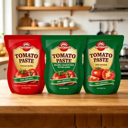 Stand Up Pouch 56g Double Concentrated Tomato Paste With Purity From 28% To 100%