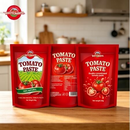 Double Concentrated Tomato Paste 80g Stand-Up Pouch with 30-100% Purity for Versatile Cooking