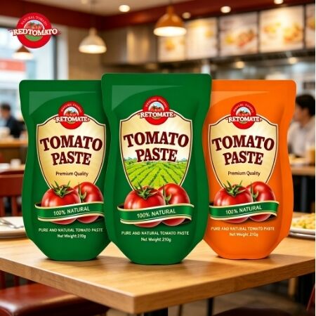 210g Stand-up Sachet Tomato Paste with Triple Concentration and ISO HACCP BRC FDA Certification
