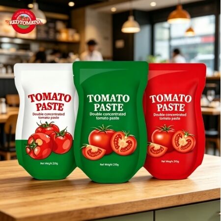 210g Stand-Up Sachet Tomato Paste ISO HACCP BRC FDA Certified for Easy Storage and Freshness