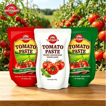 250g Stand-Up Sachet Tomato Paste with 30%-100% Purity and Sweet Tangy Flavor