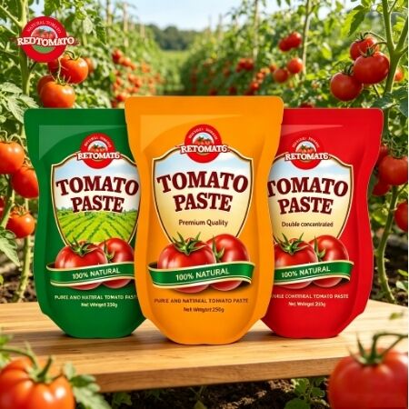 250g Stand-Up Sachet Tomato Paste with 30%-100% Purity and Sweet Tangy Flavor