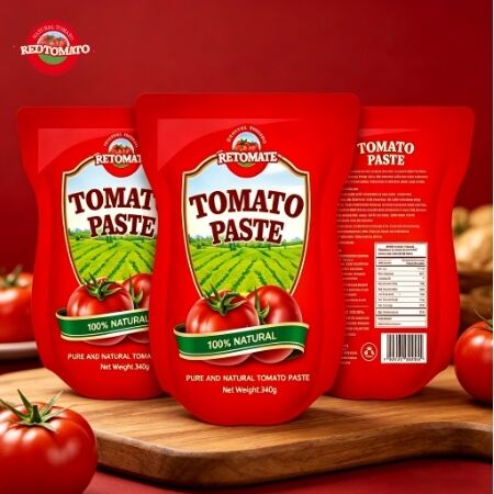 340g Stand Up Sachet Tomato Paste with ISO, HACCP, BRC Certifications and Triple Concentration