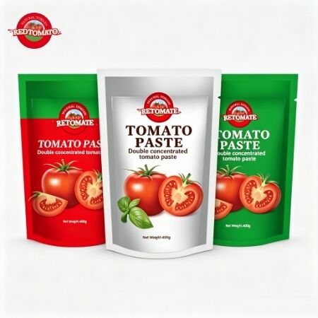 400g Stand-Up Sachet Tomato Paste with 30%-100% Purity and Sweet and Sour Flavor