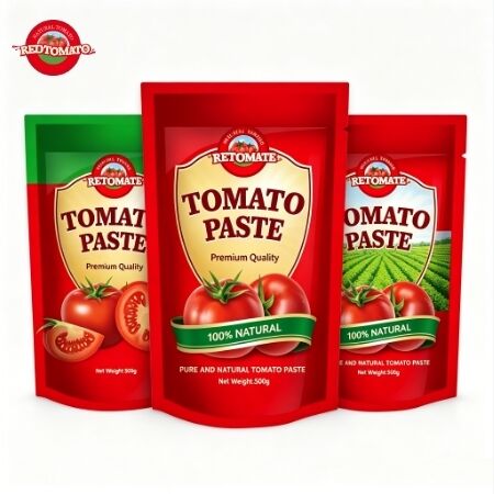 500g Stand-Up Sachet Tomato Paste with Triple Concentration and Sweet and Sour Taste