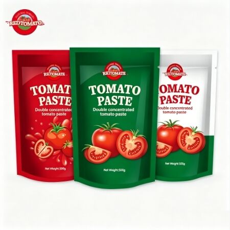 500g Stand-Up Sachet Tomato Paste Triple Concentrated with Sweet and Sour Flavor ISO HACCP BRC FDA Certified
