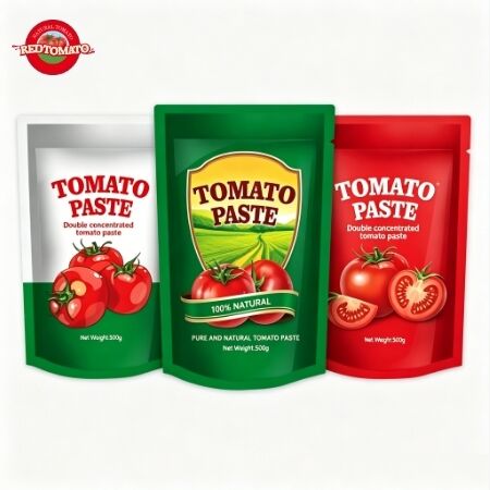 Double Concentrated Tomato Paste in 500g Spouted Stand-up Sachets for Convenient Use