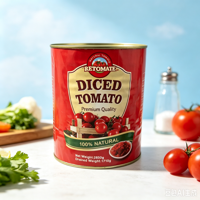 3000g Basil Seasoned Canned Diced Tomatoes with 24 Months Shelf Life for Pizza Pasta Sauce