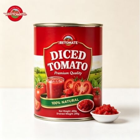 400g per Tin Basil Seasoned Diced Tomatoes with 24 Months Shelf Life for Pizza Pasta Sauce