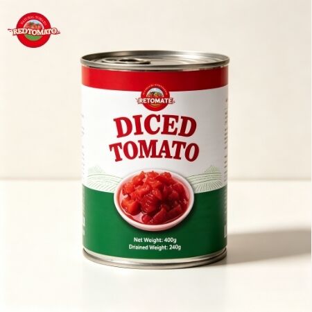 Fire Roasted Diced Tomatoes 400g per Tin with Easy-Open Lid and 24 Months Shelf Life for Pizza Pasta Sauce