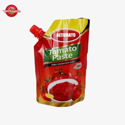 50g-500g Tomato Paste Double Concentrated Stand Up Sachet With Spouts