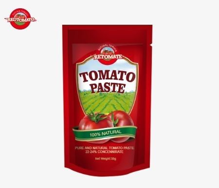 The 50g Stand-Up Sachet Tomato Paste Meets ISO, HACCP And BRC Standards For Factory Pricing